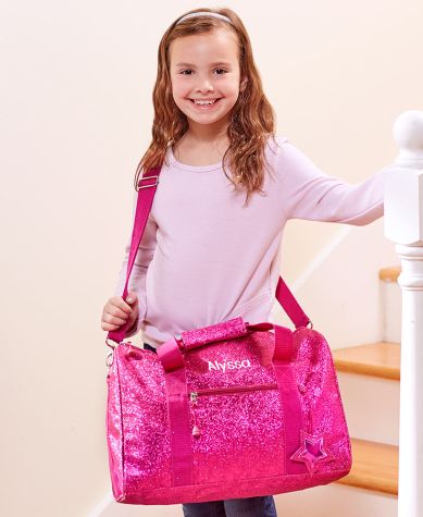 Personalized Glitter Duffel Bags