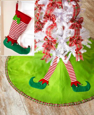 Elf Tree Skirt or Stocking