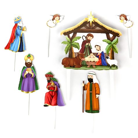 Lighted Nativity Yard Stakes