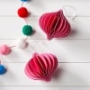 Sets of 2 Paper Shape Ornaments - Arabesque Pink