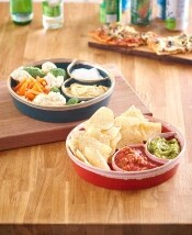 Reactive Glaze Stoneware Chip and Dip Platters