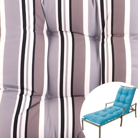 Striped Outdoor Cushion Collection - Gray Stripe Chaise