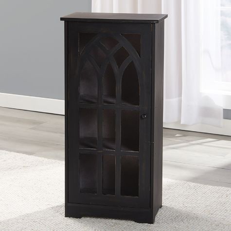 Cathedral Door Floor Cabinets - Black