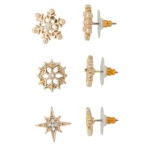 Sets of 3 Snowflake Earrings