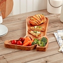 Dolly Parton 2-Section Acacia Wood Boot Serving Tray