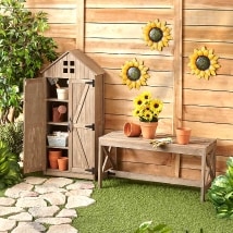 Barn-Style Outdoor Storage Cabinets or Benches