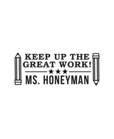 Personalized Teacher Stamps - Black Great Work
