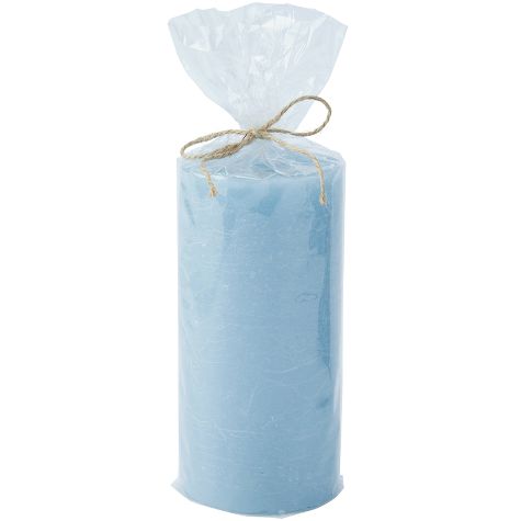 Unscented Blue Pillar Candle