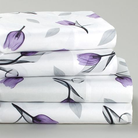 Purple Tulip Printed Sheet Set