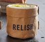Washable Paper Condiment Holder with Ceramic Dish - Relish