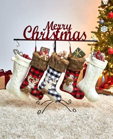 Holiday Stocking Holders - Merry Christmas
