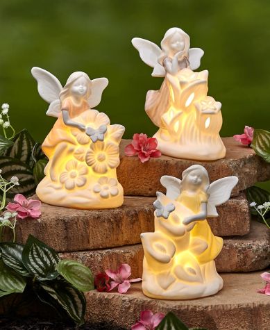Lighted Porcelain Fairies