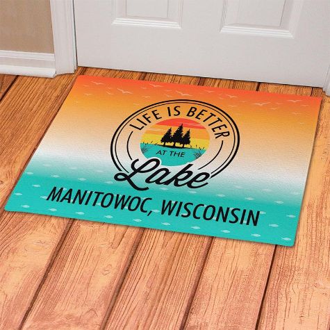 Personalized Life Is Better at the Lake Collection - 18" x 24" Doormat