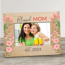 Personalized Floral Blessed Mom Frame