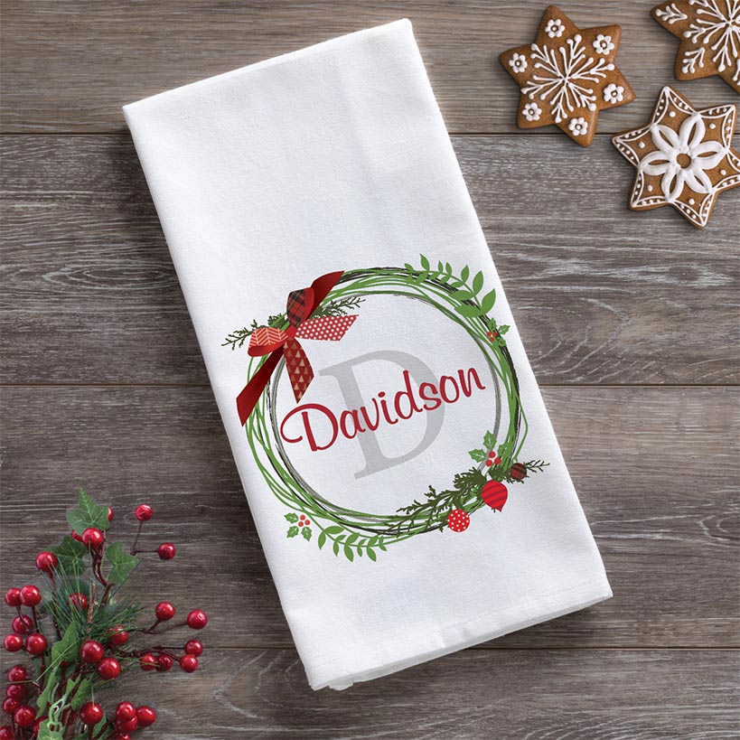 Holiday Tea Towel, Winter Tea Towels, Personalized Dish Towel, Kitchen  Decor, Hostess Gift, Housewarming Gift 