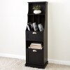Mail Storage Tower with 2 Drawers - Black