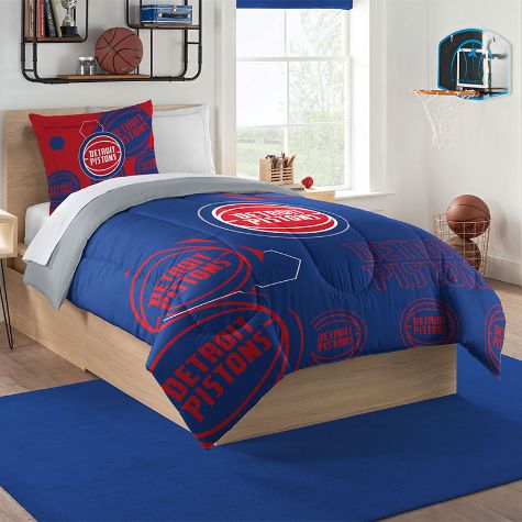 NBA Hexagon Comforter Sets - Pistons Twin