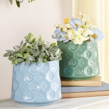 Textured Floral Planters