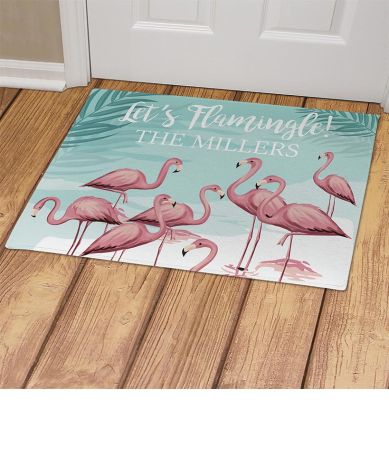 Let's Flamingle Personalized Doormat or Garden Flag - 18" x 24" Doormat