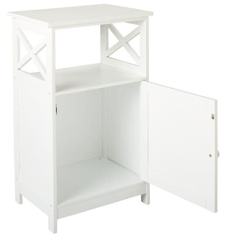 One-Door Cabinet with Shelf - White
