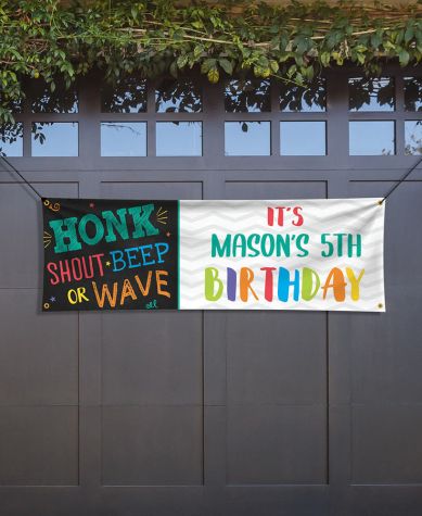Personalized Happy Birthday Garden Flag or Banner - Honk Banner