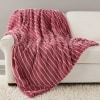 Striped Faux Fur Throws or Accent Pillows - Striped Faux Fur Throw Red