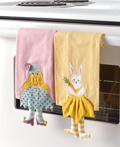 Sets of 2 Novelty Easter Kitchen Towels