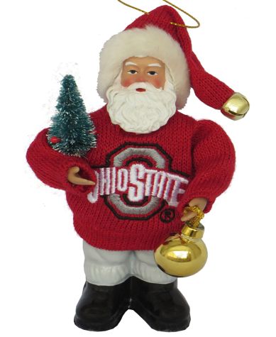 Collegiate Santa Ornaments - Ohio State