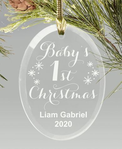 Personalized Glass Ornaments - Baby's First Christmas