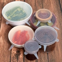 Set of 6 Reusable Silicone Lids