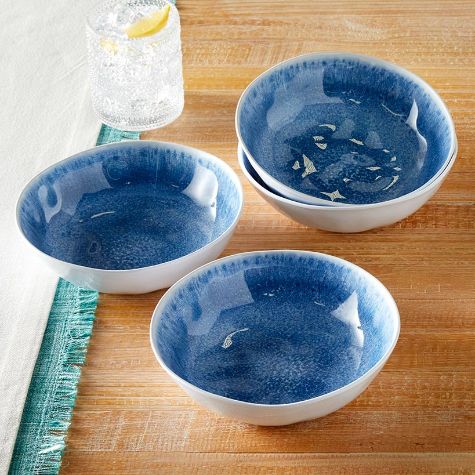 Seaside Tabletop Collections - Set of 4 Blue Melamine Bowls