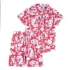 Knit Floral Print Bermuda Pajama Sets - Pink Medium