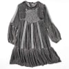 Vintage Wash Lace Trim Swing Dresses - Charcoal Medium