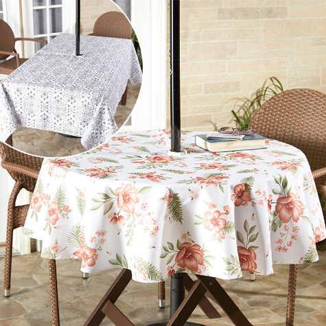 Zippered Outdoor Umbrella Hole Tablecloths