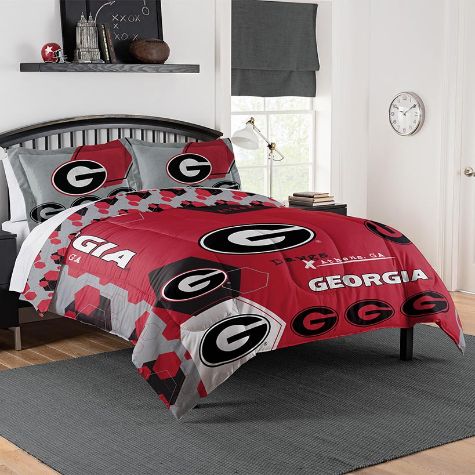 NCAA Hexagon Comforter Set - Georgia Full/Queen