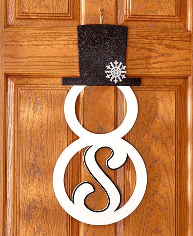 Monogram Snowman Door Hangers - S