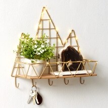 Mountain Wall Shelf with String Lights