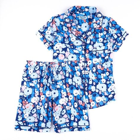 Knit Floral Print Bermuda Pajama Sets