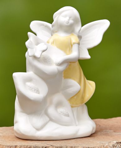 Lighted Porcelain Fairies - Yellow