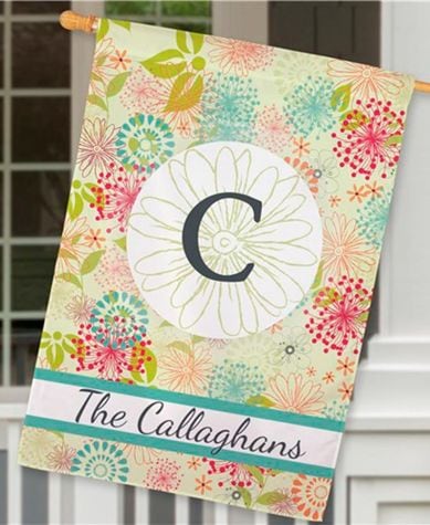 Personalized Double-Sided House Flags - Floral Burst