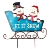 Metal Sleigh Stakes - Let It Snow
