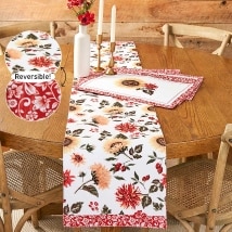 Jacobean Sunflower Set of 4 Placemats and Runner