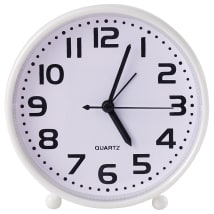White Desk Top Clock with Oversized Numbers