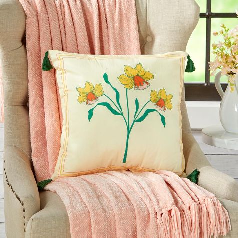 Spring Willow Quilt Ensemble - Spring Willow Square Accent Pillow
