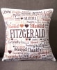 Personalized Family Word Art Sherpa Throws or Pillows - Grateful Thankful Pillow