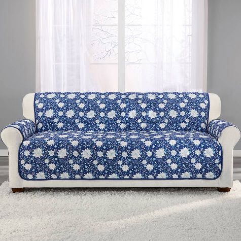 Christmas Blue Floral Accent Pillow or Furniture Protectors