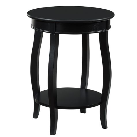 Round Table with Shelf - Black