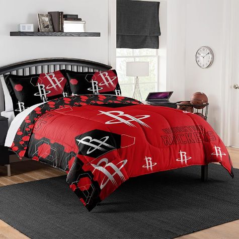 NBA Hexagon Comforter Sets - Rockets Full/Queen