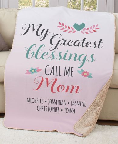 Personalized Greatest Blessings Throw or Pillow - 37" x 57" Throw