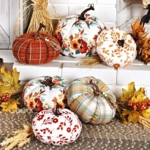 Decorative Plush Harvest Pumpkins